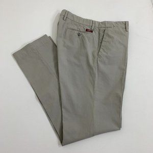 Mason's Em's Mens 34 x33 Chino Khaki Pants Taupe/Gray Cotton Flat Front